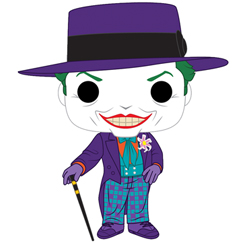 Figura Joker realizada en vinilo perteneciente a la línea Pop! de Funko. La figura tiene una altura aproximada de 9 cm., y está basada en la película de Batman de 1989. 