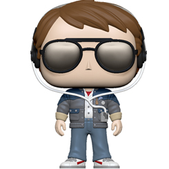 Figura de Marty con gafas realizada en vinilo perteneciente a la línea Pop! de Funko. La figura tiene una altura aproximada de 10 cm., y está basada en la película de Regreso al Futuro. 