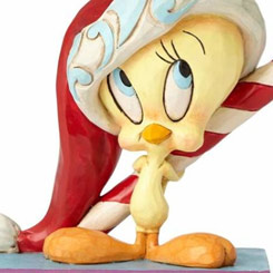 Figura de Tweety con un bastón de caramelo basada en la serie de animación Looney Tunes de Warner Bros. el artista Jim Shore ha elaborado esta figura con unas dimensiones aproximadas de 11 x 10 x 5,5 cm., 