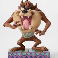 Figura del Demonio de Tazmania basada en la serie de animación Looney Tunes de Warner Bros. el artista Jim Shore ha elaborado esta figura con unos 12,5 cm., de altura.