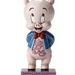 Figura de Porky Porky Pig  basada en la serie de animación Looney Tunes de Warner Bros. el artista Jim Shore ha elaborado esta figura con unos 12,5 cm., de altura.