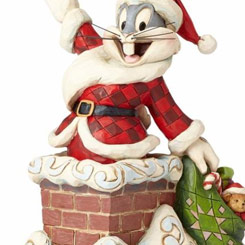 Figura de Bugs Bunny como Santa basada en la serie de animación Looney Tunes de Warner Bros. el artista Jim Shore ha elaborado esta figura con unas dimensiones aproximadas de 17 x 9 x 10 cm.