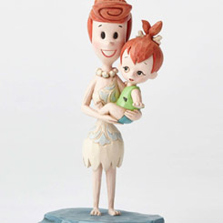 Tierna figura de Wilma con Pebbles basada en la serie de animación de la productora Hanna-Barbera Productions.