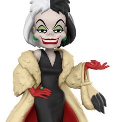 Figura de Cruella de Vil realizada en vinilo perteneciente a la línea Rock Candy de Funko. La figura tiene una altura aproximada de 13 cm., y está basada en la popular película Los 101 Dálmatas. 