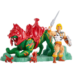 Pack de figuras Battlefield Warriors compuesta por una figura de He-Man battle-damaged y una figura Battle Cat battle-damaged basados en la saga de Masters of the Universe. 