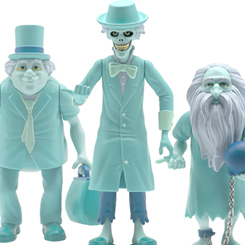 Pack de figuras Haunted Mansion. Este pack está compuesto por las famosos fantasmas de la atracción Haunted Mansion Ezra, Gus y Phineas. Estas figuras articuladas tienen una altura aproximada de 10 cm.