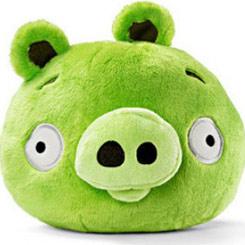 Peluche Oficial del Cerdito Verde de Angry Birds, con una longitud aproximada de 15 cm. de altura, de suave textura y divertido diseño. 