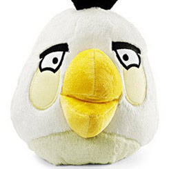 Peluche Oficial del Pájaro Blanco de Angry Birds, con una longitud aproximada de 15 cm. de altura, de suave textura y divertido diseño.