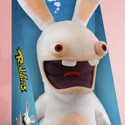 Peluche oficial de Rayman Raving Rabbids con sonido. Longitud aproximada de 37 cm.