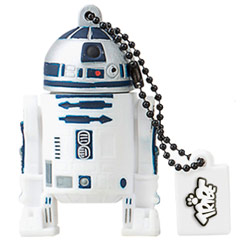 Memoria USB de R2-D2 con una capacidad de 8 GB.  Alimenta este pequeño R2-D2 con todos tus documentos más importantes.