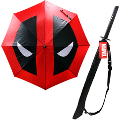 Disfruta cantando bajo la lluvia con este espectacular paraguas oficial con la forma de un Katana basado en la saga de Deadpool. Este espectacular paraguas tiene una longitud aproximada de 90 cm.,