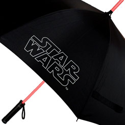 Disfruta cantando bajo la lluvia con este espectacular paraguas con la forma de un sable de luz basado en la saga de Star Wars. Este espectacular paraguas tiene una longitud aproximada de 93 cm., 