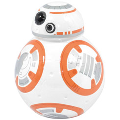 Entrañable hucha del famoso robot BB-8 de la saga de La Guerra de las Galaxias “ Star Wars”, realizado en cerámica.