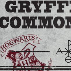 Preciosa placa metálica de Gryffindor Common Room basada en la saga de Harry Potter.