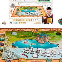 Puzzle The Wizarding World basado en la saga de Harry Potter. Este precioso puzzle está compuesto por varias capas, la primera capa es un rompecabezas de más de 600 piezas que te enseñará todas las ubicaciones y regiones de Hogsmead.