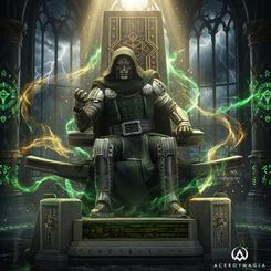 El trono no necesita movimiento para imponer silencio. La estatua Doctor Doom on Throne Avengers: Doomsday 1/10 Art Scale de Iron Studios presenta al soberano de Latveria con máscara metálica, capa verde, tres brazos intercambiables y edición numerada