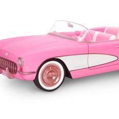 ¡Prepárate para vivir emocionantes aventuras en Barbie Land con el vehículo más fabuloso de todos! Presentamos el coche coleccionable de Barbie: ¡el Corvette Rosa Convertible! Inspirado en la película Barbie The Movie