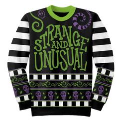 Adéntrate en el mundo de lo extraño y lo inusual con la sudadera Beetlejuice Sweatshirt Jumper Strange & Unusual. Esta prenda de alta calidad, fabricada con 100% acrílico, te ofrecerá comodidad