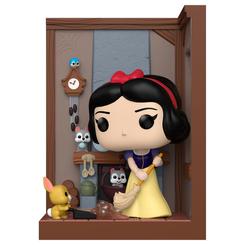 La figura POP Nooks Disney Princesas Snow White in Cottage convierte a Blancanieves en una pequeña escena de colección con efecto “diorama”, pensada para dar vida a tu estantería y aportar ese toque cálido
