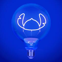 La travesura y ternura de Stitch brillan con esta encantadora bombilla LED neón. Diseñada para los verdaderos fans de Lilo & Stitch, esta bombilla E27 (G125, 1W, 240V, 50-60Hz) 