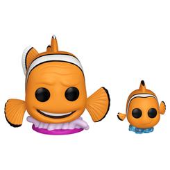 La Figura POP & Buddy Disney Pixar Finding Nemo Marlon with Nemo reúne al pez payaso adulto y al pequeño Nemo en una composición marcada por la diferencia de tamaño entre ambos.