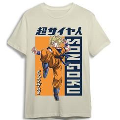 Potencia legendaria y estética anime con sabor noventero en una prenda que se lleva con orgullo: la camiseta Goku Super Saiyan Dragon Ball Super para adulto captura el momento más icónico del guerrero Saiyan 