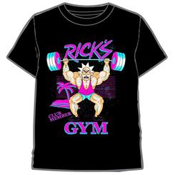 El neón, el músculo y el caos más divertido del multiverso se juntan en esta camiseta Ricks Gym Rick and Morty adulto, una prenda con estética ochentera que entra por los ojos al instante: 