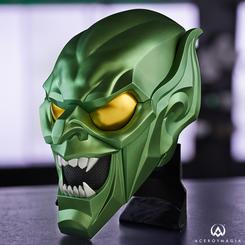 Revive la emoción del universo cinematográfico de marvel con el casco de marvel legends series Green Goblin. este casco a escala 1:1 presenta un esculpido y detalles precisos tal como se ven en las películas