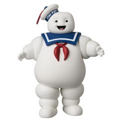 La Figura Cazafantasmas UDF Mini Stay Puft Marshmallow Man muestra al conocido personaje de Ghostbusters con una amplia sonrisa y los brazos abiertos.