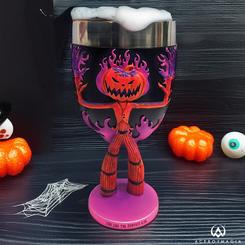 Celebra Halloween como un auténtico Rey Calabaza con esta deslumbrante copa de colores neón en tonos rosa y naranja, parte de la exclusiva Disney Showcase Collection.