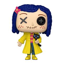 El Otro Mundo parece haber cosido a Coraline a su propia pesadilla, puntada a puntada. La figura POP Coraline Patchwork convierte a la protagonista en una versión inquietante y reconocible, con el impermeable amarillo