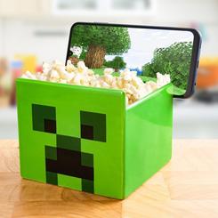 ¡Eleva tu hora de los snacks con el Cuenco para Snacks Creeper de Minecraft! Este cuenco verde de dos en uno es perfecto para los gamers a los que les encanta picar algo mientras ven sus series o películas favoritas. 