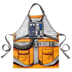 Prepárate para dominar la cocina o la parrilla con este espectacular delantal de Star Wars inspirado en el uniforme de piloto X-Wing de Luke Skywalker™. Con un diseño en tonos naranjas y grises