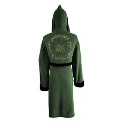 Vive la elegancia élfica desde la comodidad de tu hogar. El albornoz de forro polar Lord of the Rings: Elven Green & Gold está diseñado para transportarte a la majestuosidad de la Tierra Media con un toque de lujo.