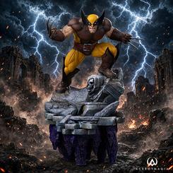 Estatua de Wolverine de The Infinity Gauntlet a escala 1/10 de Iron Studios. Realizada principalmente en polystone, muestra a Logan con sus garras desplegadas sobre una detallada base de batalla BDS.