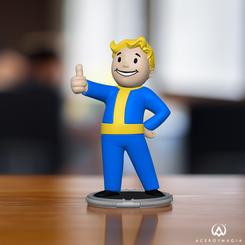 ¡Lleva contigo la esencia de Fallout con la Mini Figura de Vault Boy Thumbs Up! Esta genial miniatura hecha de PVC proviene del universo de "Fallout". Con una altura de aproximadamente 7 cm