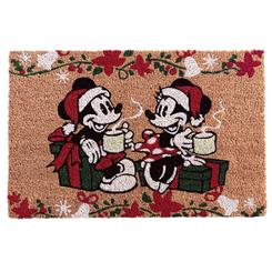 Calidez Disney desde la primera pisada: este felpudo de fibra de coco (cocco/coir) anima la entrada de tu casa con Mickey y Minnie brindando con sus tazas, un dibujo navideño que despierta sonrisas incluso en días grises.