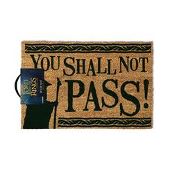 Precioso felpudo con el texto Shall not Pass! inspirado en la mítica saga de “El Señor de los Anillos” creada por J. R. R. Tolkien, ideal como felpudo de bienvenida. Medidas aproximadas de 40 cm. x 60 cm.,