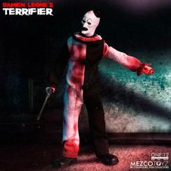 Una presencia macabra cobra vida con la figura Art the Clown Terrifier Deluxe de Mezco Toyz: articulada y de 18 cm de altura, incluye tres cabezas intercambiables, once manos opcionales y una base con soporte para su exhibición