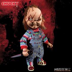 El terror toma forma con el muñeco del malvado Good Guy Chucky, inspirado en la saga de películas de "Muñeco Diabólico". Un artículo de culto para los apasionados de este siniestro juguete