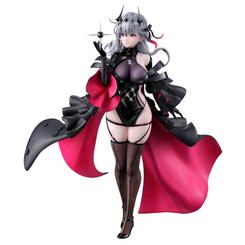 Elegancia futurista con presencia de vitrina. Esta Ichibansho de Modernia – Goddess of Victory: Nikke por Banpresto luce un esculpido estilizado con capa interior magenta, traje negro de alto contraste y mechones plateados 