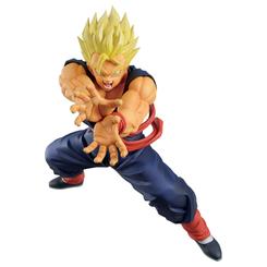 El pelo dorado en punta y las manos lanzadas al frente convierten la figura Super Saiyan Son Gohan Spirit Of The Saiyan en una escena de combate detenida en pleno estallido. Sus 19 cm tienen la energía suficiente para dominar una balda
