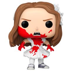 Abigail emerge de las sombras con esta figura Funko?POP! de 9?cm, esculpida en vinilo de alta calidad para capturar cada detalle de su aspecto inquietante: el vestido blanco manchado de sangre,