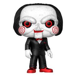 El suspense del cine de terror se materializa en tu estantería con esta imponente figura POP de 25 cm de Billy the Puppet, el inquietante mensajero de la saga Saw. 