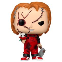 Atrévete a exhibir la Figura POP Chucky – Chucky Valentine, una pieza en vinilo de 9?cm que captura a la perfección cada cicatriz y expresión maléfica del muñeco asesino más emblemático del terror cinematográfico.