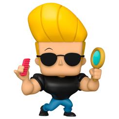 Actitud noventera con tupé perfecto. La figura Funko POP de Johnny Bravo (9 cm) captura su pose clásica con peine en mano y espejo listo, gafas negras y ese peinado imposible que se mantiene firme gracias al esculpido