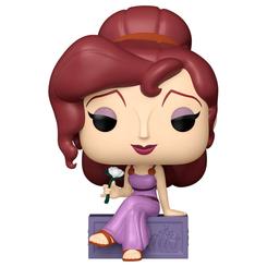 Carisma, ironía y romanticismo en 9 cm de vinilo: la Figura POP Disney Hércules Meg with Flower (#1667) captura a Megara sentada con su rosa blanca y su inconfundible mirada lateral