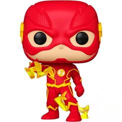 Una descarga de velocidad luminosa cobra vida en tu estantería con la figura POP! de The Flash que brilla en la oscuridad, fabricada en vinilo de alta calidad y con 10 cm de altura, 