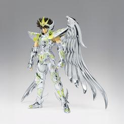 Revive la leyenda de los Caballeros del Zodiaco con la imponente figura articulada de Pegasus Seiya God Cloth de la línea Saint Cloth Myth Ex, diseñada con un acabado metálico que realza cada detalle de su armadura completa 