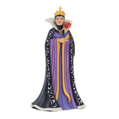 La imponente Grimhilde encarna la perfección de la villanía en esta exquisita creación de Jim Shore, ataviada con una majestuosa túnica negra y morada que luce el inconfundible rosemaling 